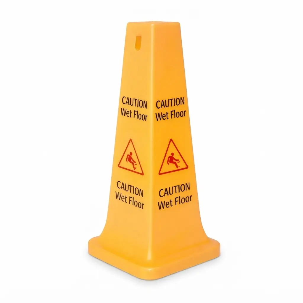 WET FLOOR CONE 25" 4 SIDE BILINGUAL YELLOW
