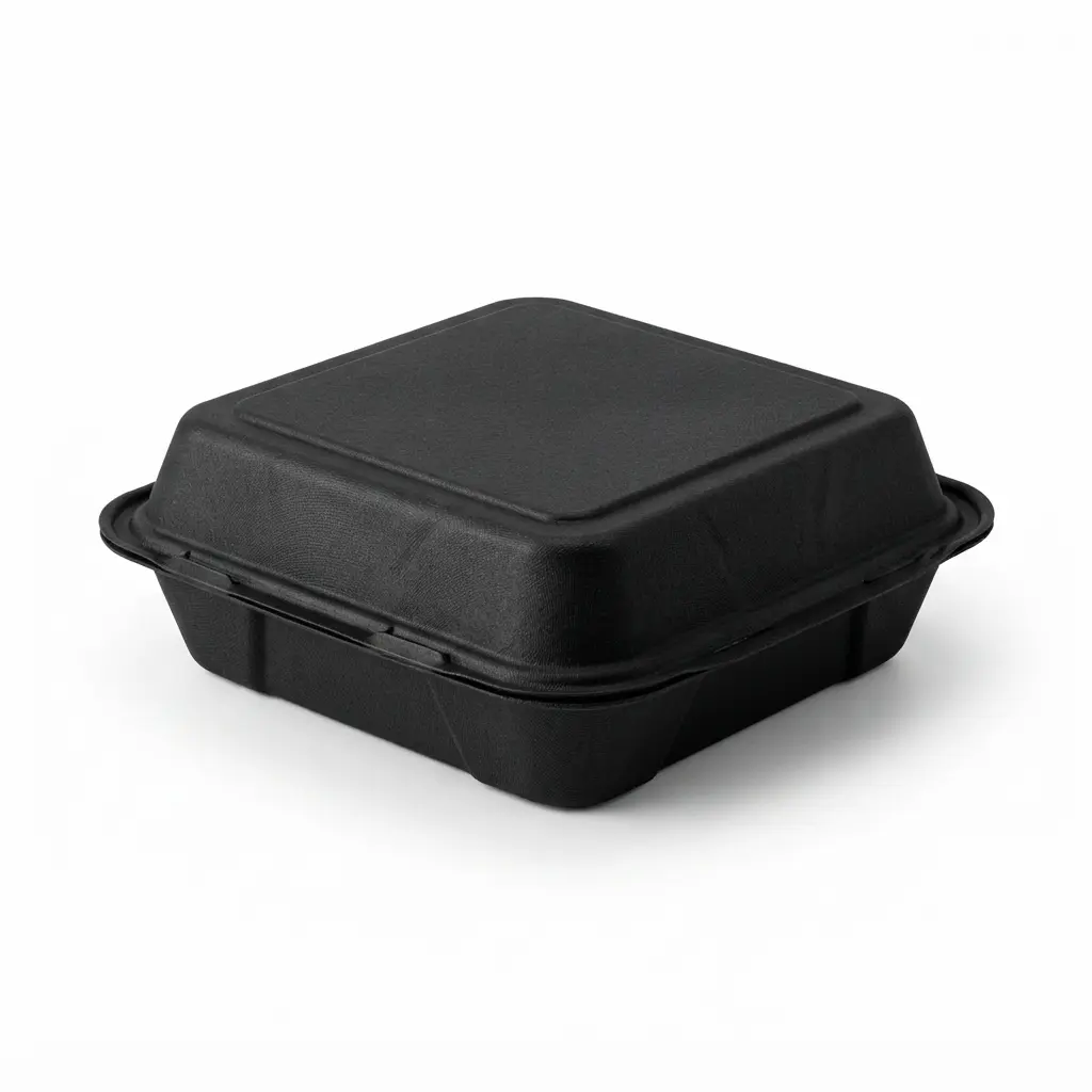 BLACK BIODEGRADABLE 9 X 9 X 3 CLAMSHELL (150) MF9CS3CT150B