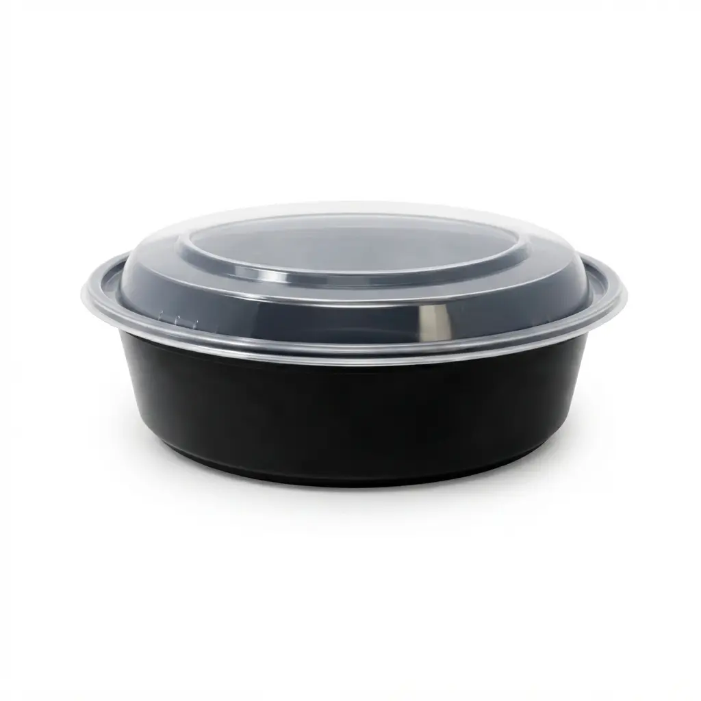 JA-R24 Premium Round 24oz Black Microwave (150/Case)