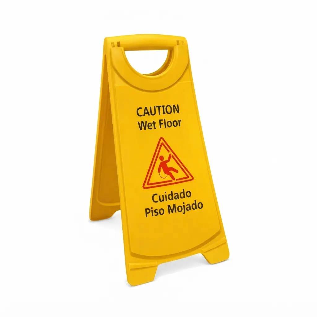 WET FLOOR SIGN 25" BILINGUAL YELLOW