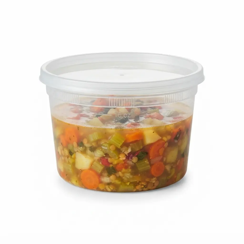 "KARI-OUT" PLASTIC DELI SOUP CONT 16 OZ. COMBO TD40016 (240)