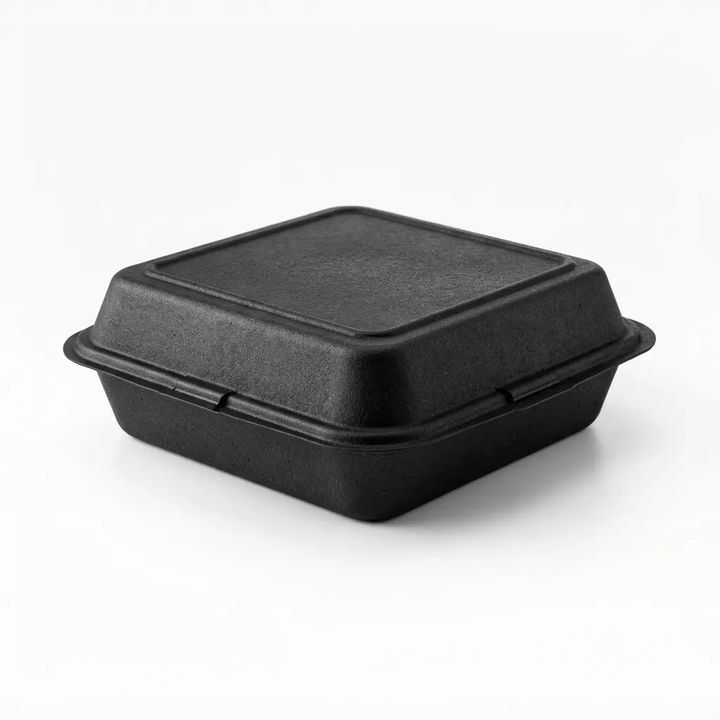 BLACK BIODEGRADABLE 9 * 9 * 1 CLAMSHELL (150) MF9CS150B
